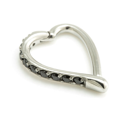 Steel Hinge Side Multi Gem Heart Ring