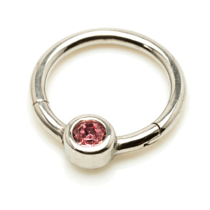 Steel Hinge Smiley Gem BCR Ring