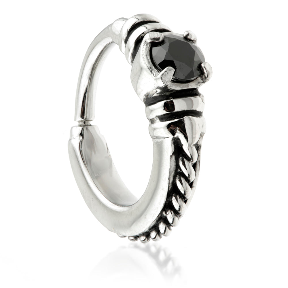 Steel Hinged Banded Rope Gem Ring – Wholesale Body Jewellery