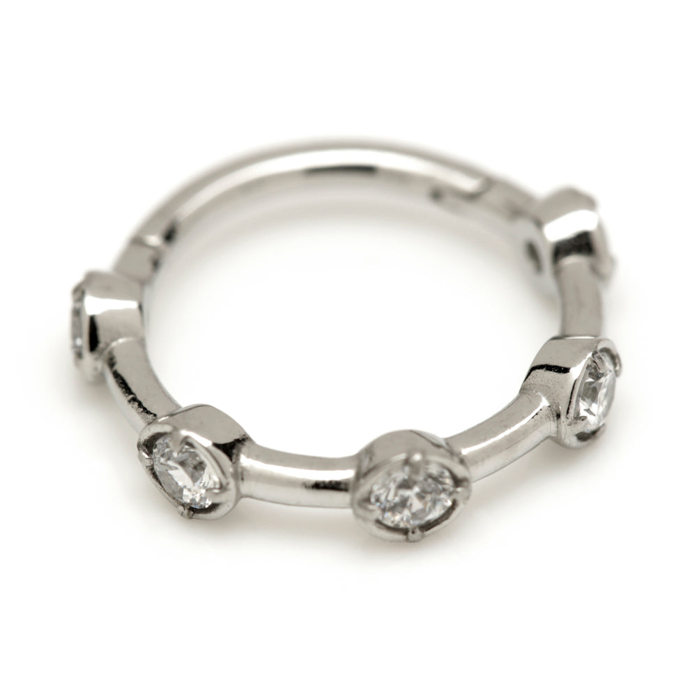 Steel Hinged Gem Ring