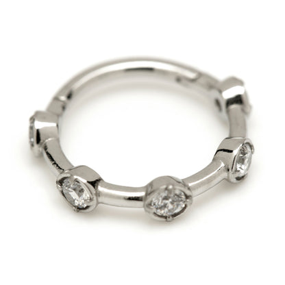 Steel Hinged Gem Ring