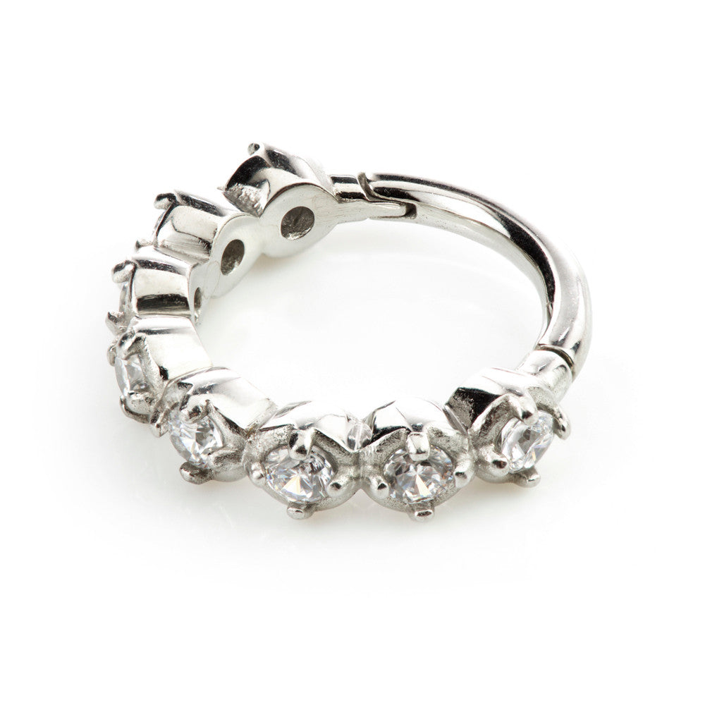 Steel Hinged Prong Gem Ring