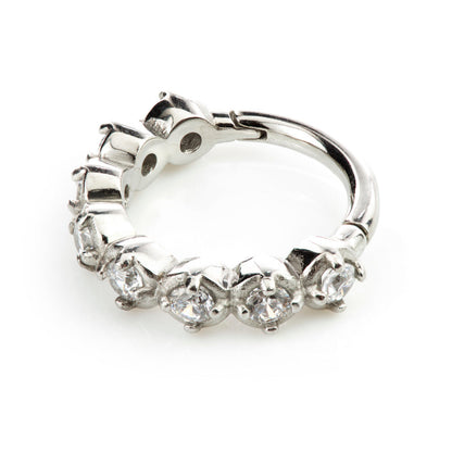 Steel Hinged Prong Gem Ring