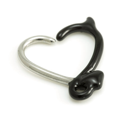 Steel Horny Heart Ring - HORNYHRING
