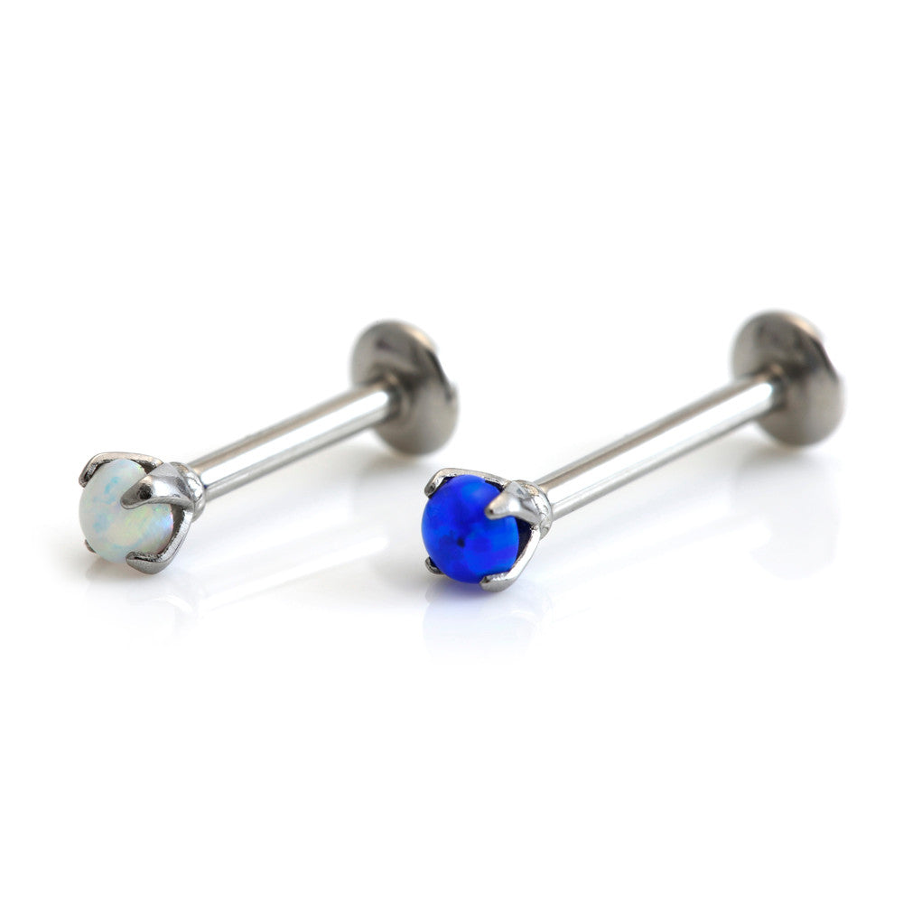 Steel Internal Thread Opal Labret