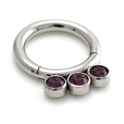 Steel Jewel Hinged Segment Ring