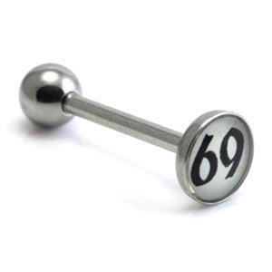 Steel Logo Tongue Stud - 69