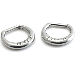 Steel Love Hate Septum Ring