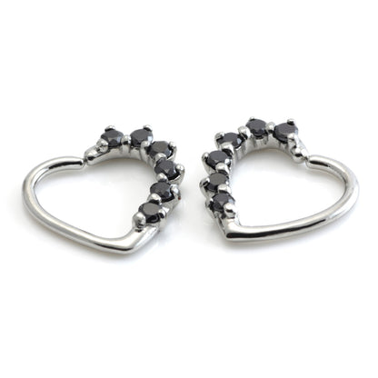 Steel Multi Gem Heart Ring
