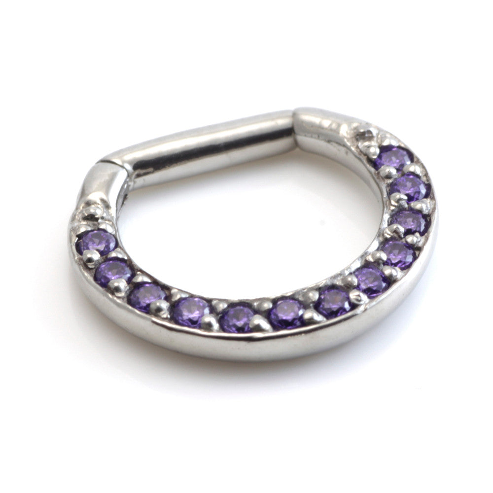 Steel Pave Jewelled Septum Ring