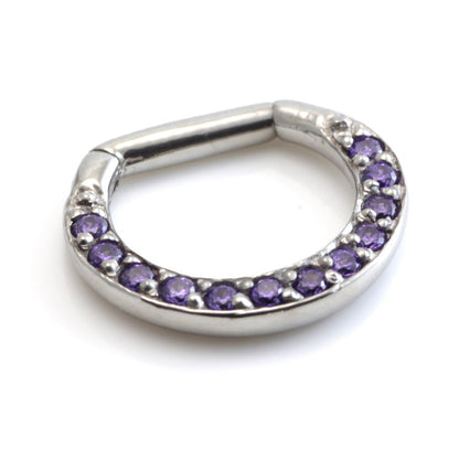 Steel Pave Jewelled Septum Ring