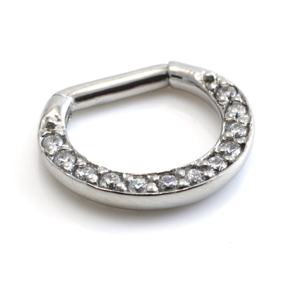 Steel Pave Jewelled Septum Ring