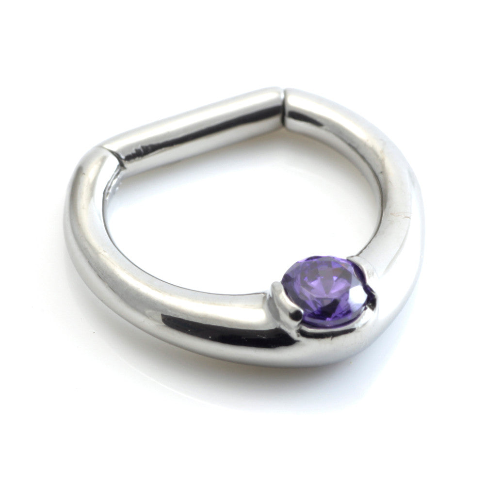 Steel Single Jewelled Septum Ring