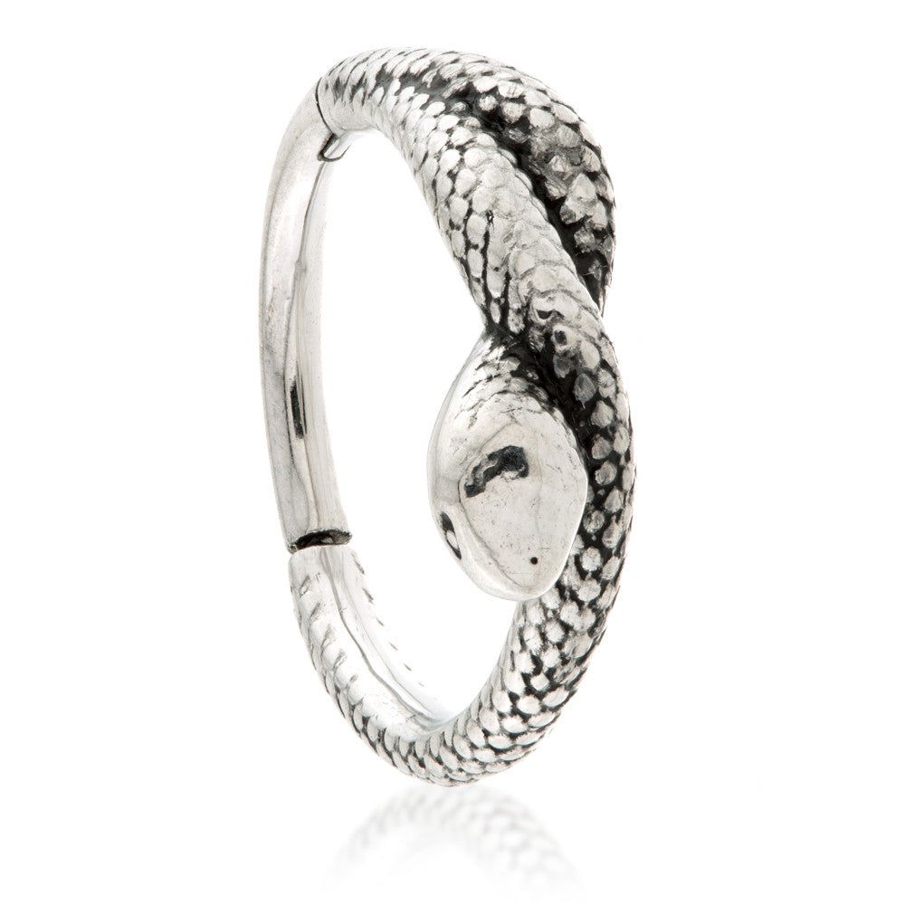 Steel Snake Hinged Ring 1.2mm