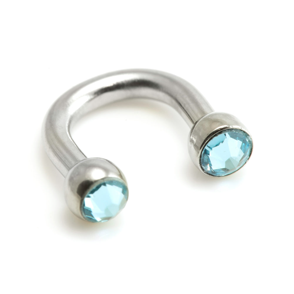 Steel U Shape Gem Ear Barbell