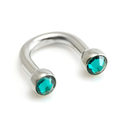 Steel U Shape Gem Ear Barbell