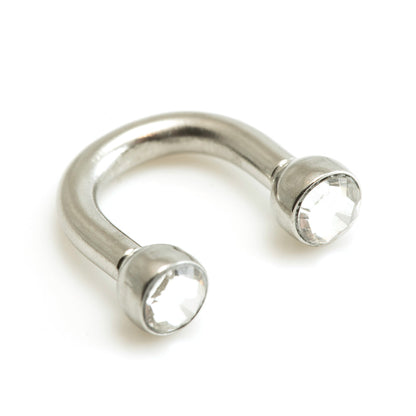 Steel U Shape Gem Ear Barbell