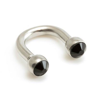 Steel U Shape Gem Ear Barbell