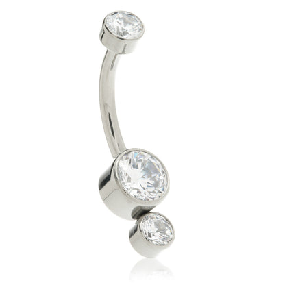 Threadless Ti Double Disk Jewelled Navel