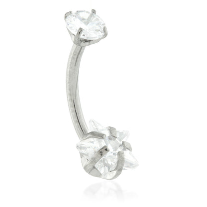 Threadless Ti Double Jewelled Star Navel