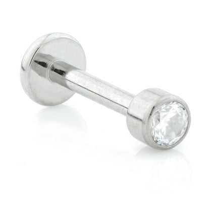 Ti Threadless Labret with Ti Gem Disk Attachment
