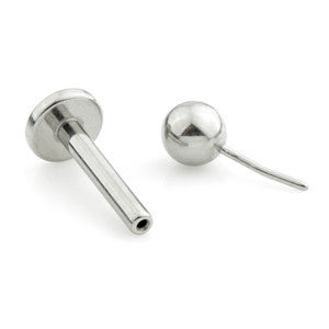 Threadless Ti Micro Labret with Pop In Ball