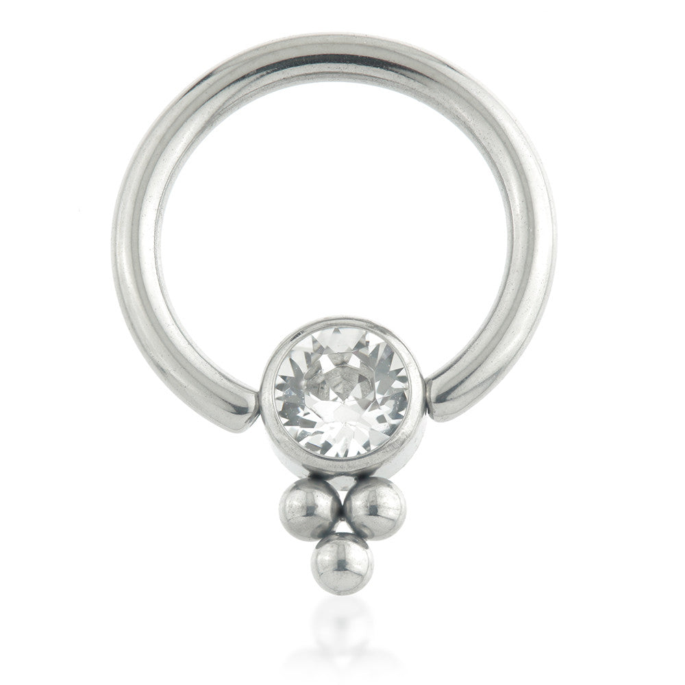 Ti BCR with Tri Dot Gem Flat Disk