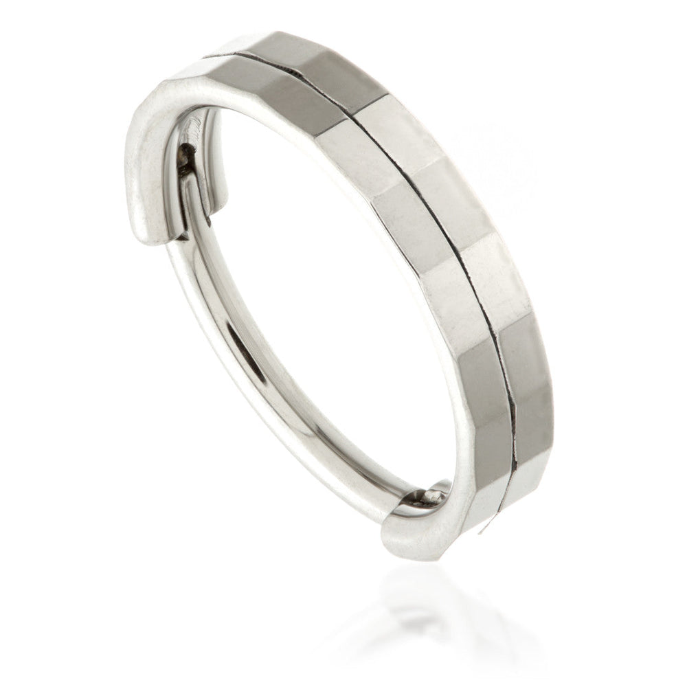 Titanium Double Band Flat Hinged Ring