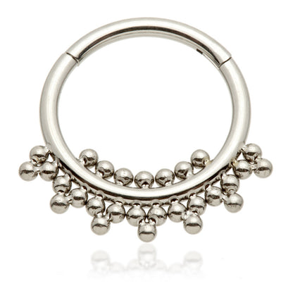 Ti Couture Double Tribal Bead Cluster Hinged Ring