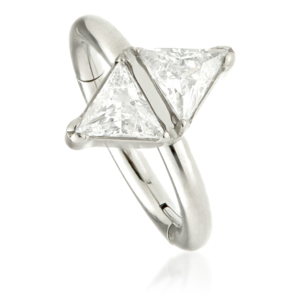 Ti Couture Double Trillian Cut Hinged Ring