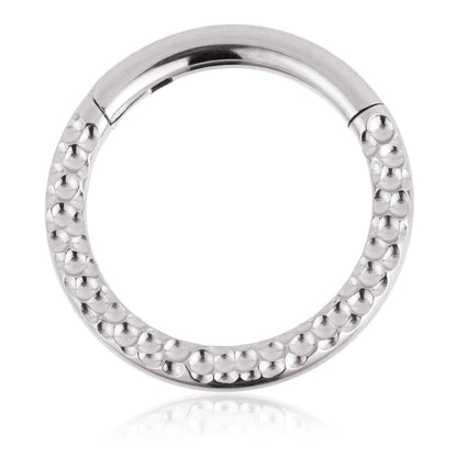 Ti Couture Forward Facing Hammered Hinge Ring
