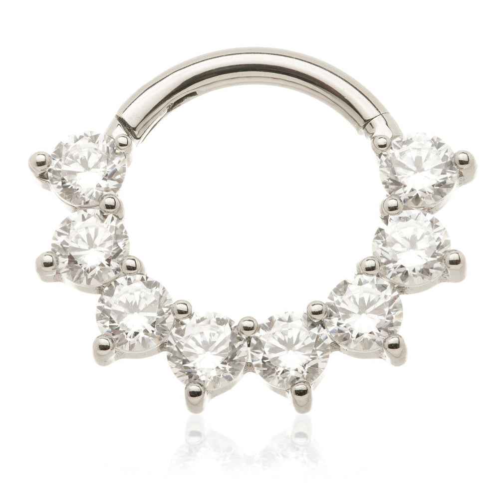 Ti Couture Forward Facing Round Gem Hinge Ring