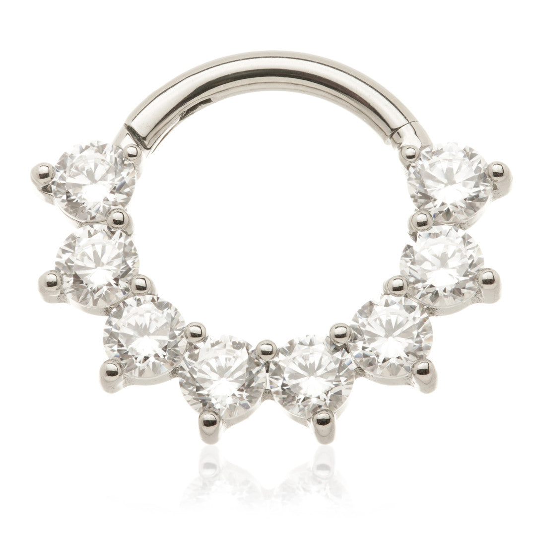 Ti Couture Forward Facing Round Gem Hinge Ring