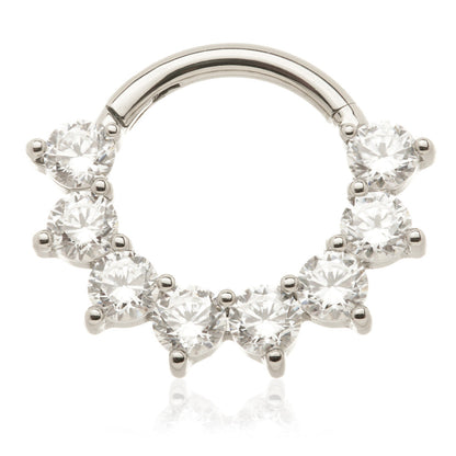 Ti Couture Forward Facing Round Gem Hinge Ring