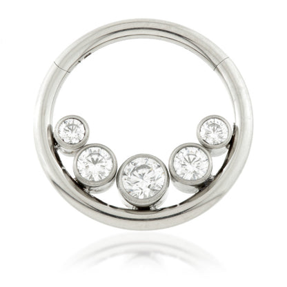 Ti Couture Front Facing 5 Gem Hinged Ring