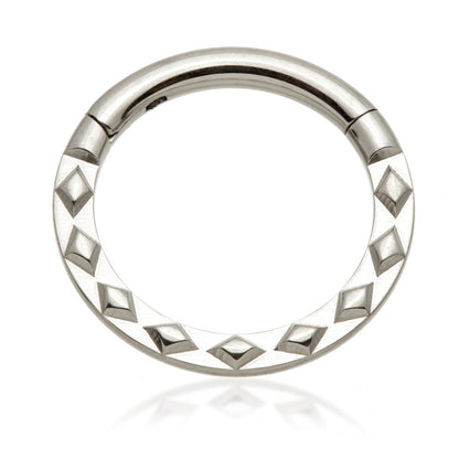 Ti Couture Front Facing Diamond Embossed Hinged Ring