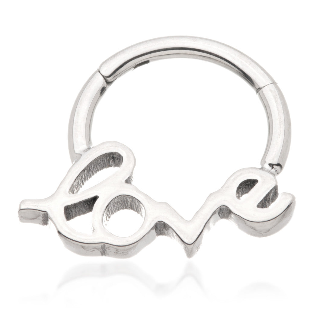 Ti Couture Front Facing Love Hinged Ring
