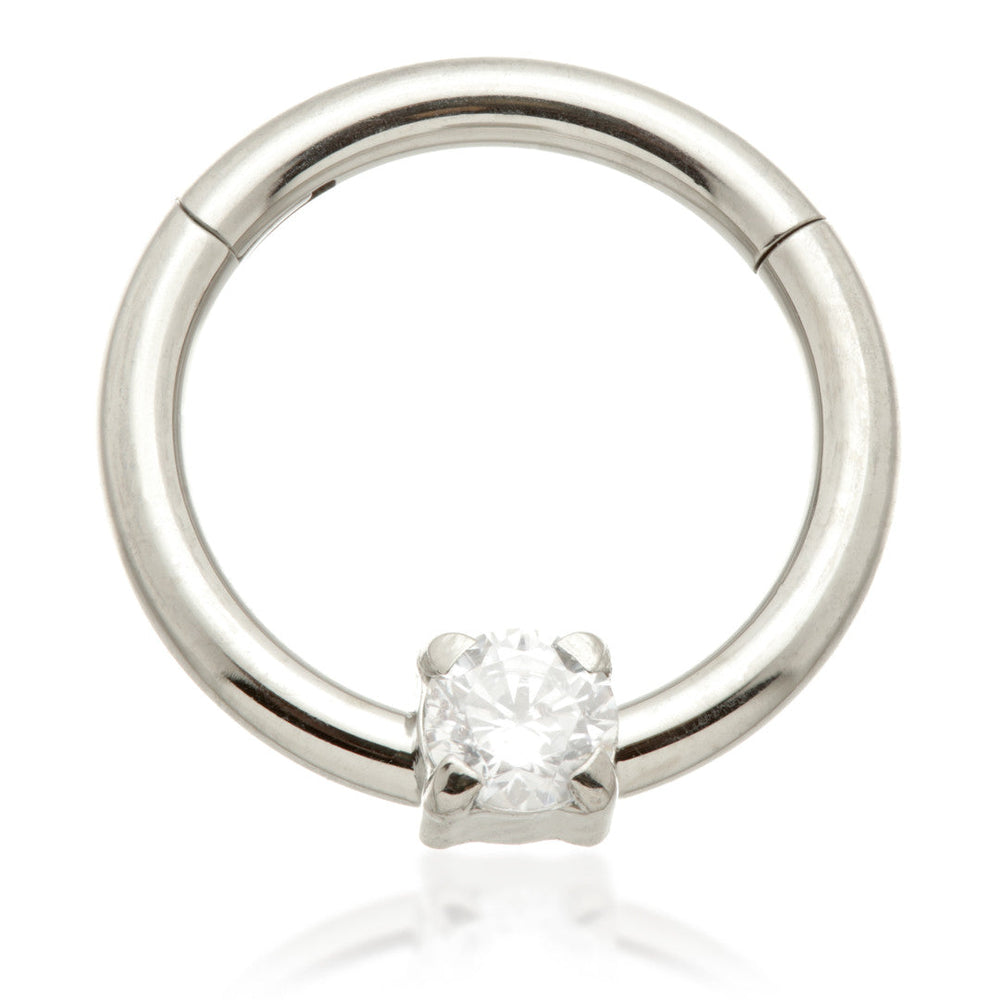 Ti Couture Front Facing Prong Gem Hinged Ring