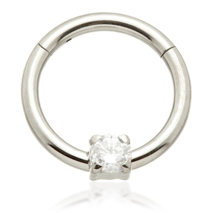 Ti Couture Front Facing Prong Gem Hinged Ring