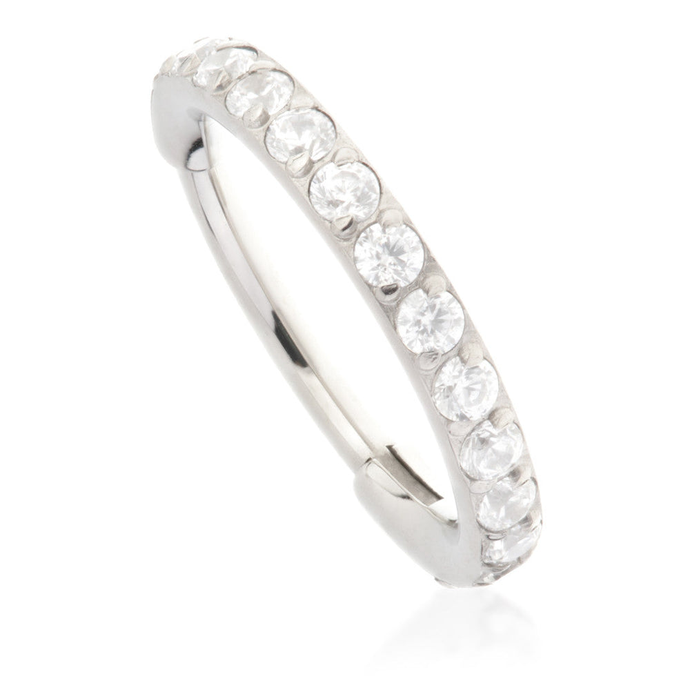 Ti Couture Full Pavé Gems Hinged Ring - 0.8mm