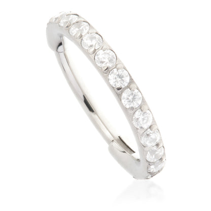 Ti Couture Full Pavé Gems Hinged Ring - 0.8mm