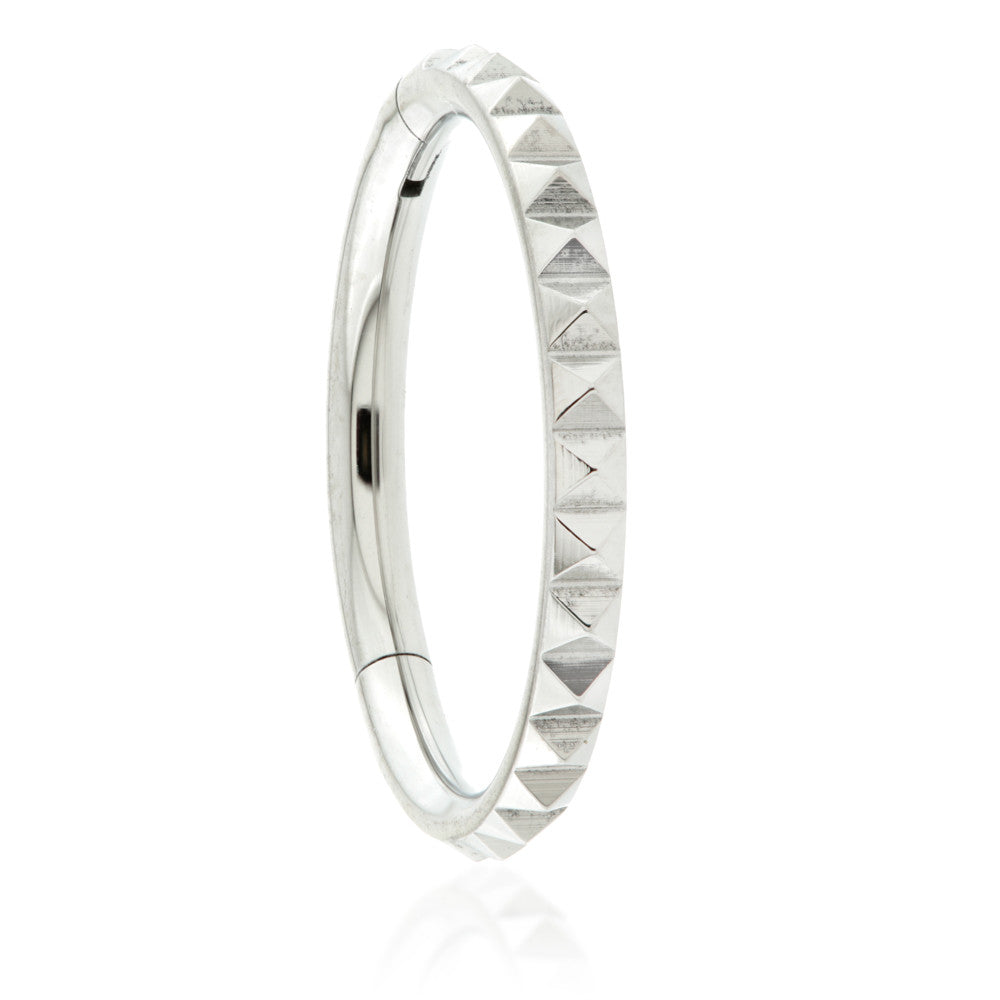 Titanium Half Square Cut Hinged Ring