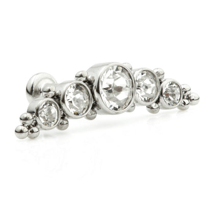 Ti Couture Internal Labret with Gem Crescent 3mm Base 1.2mm (0.8mm)