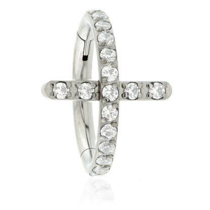 Ti Couture Jewelled Cross Hinged Ring