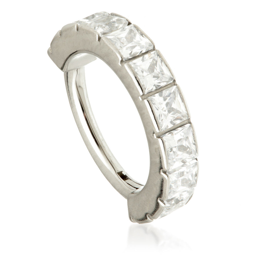 Ti Couture Jewelled Square Cut Hinged Ring