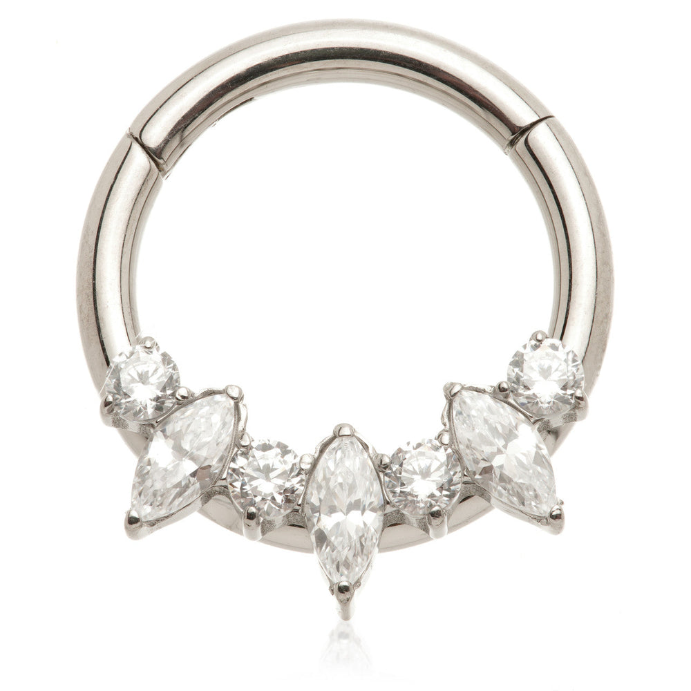 Ti Couture Marquise & Round Gem Hinge Ring