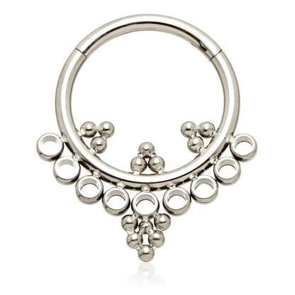 Ti Couture Open Beaded Hinged Ring