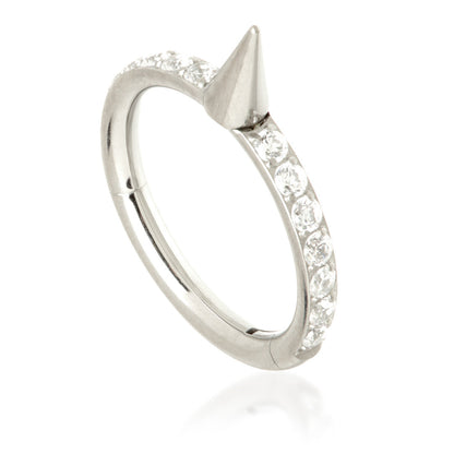 Ti Couture Pav� Single Spike Hinged Ring