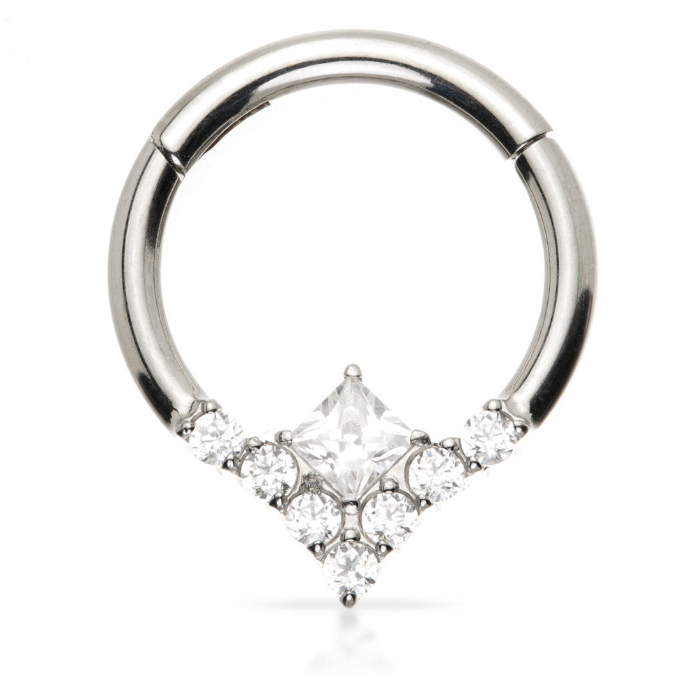 Ti Couture Princess Cut Gem Hinged Ring