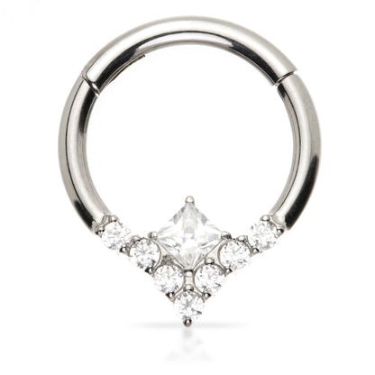 Ti Couture Princess Cut Gem Hinged Ring